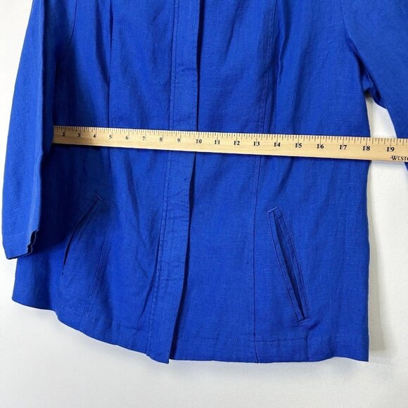 NEW Chicos Linen Zip Jacket Womens Size 1 US 8 10 Cobalt Blue - Picture 10 of 12